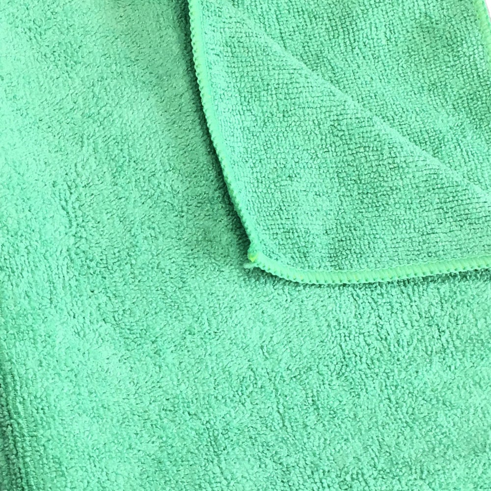 Cloths, Cleaning, Terry Microfiber, Green, 16 x 16 Inch,12 - 1 EACH