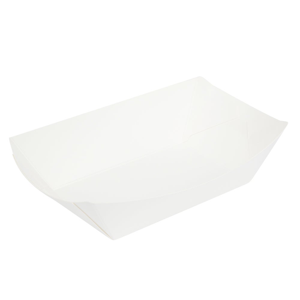 Trays, 4.25 x 2.75 x 1.5 Inch, Paper, White, Boat,1 - 50 COUNT