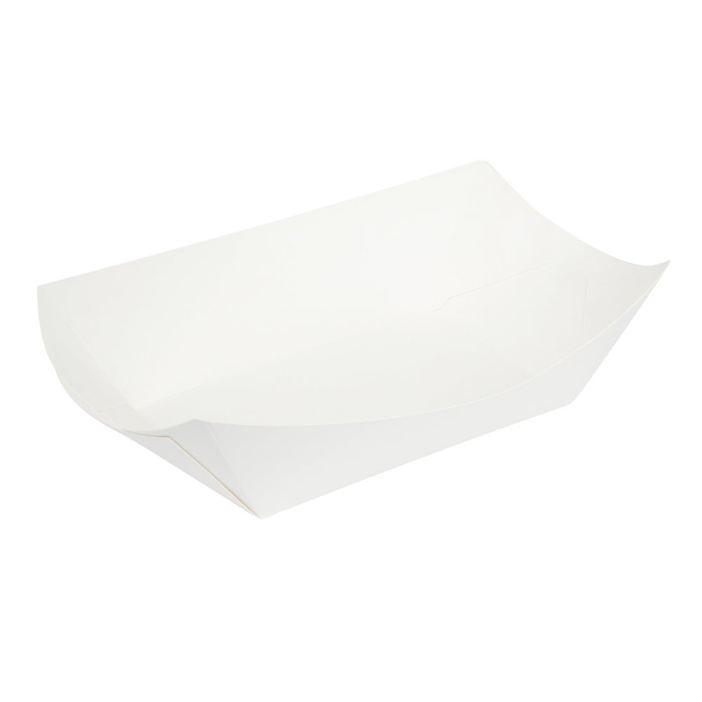 Trays, 5.5 x 3.5 x 2 Inch, Paper, White, Boat,1 - 50 COUNT