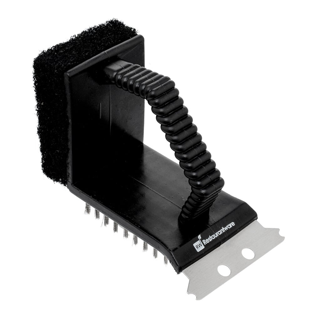 Brushes, Grill, 4.5 Inch, with Scraper & Scoring Pad,1 - 1 EACH