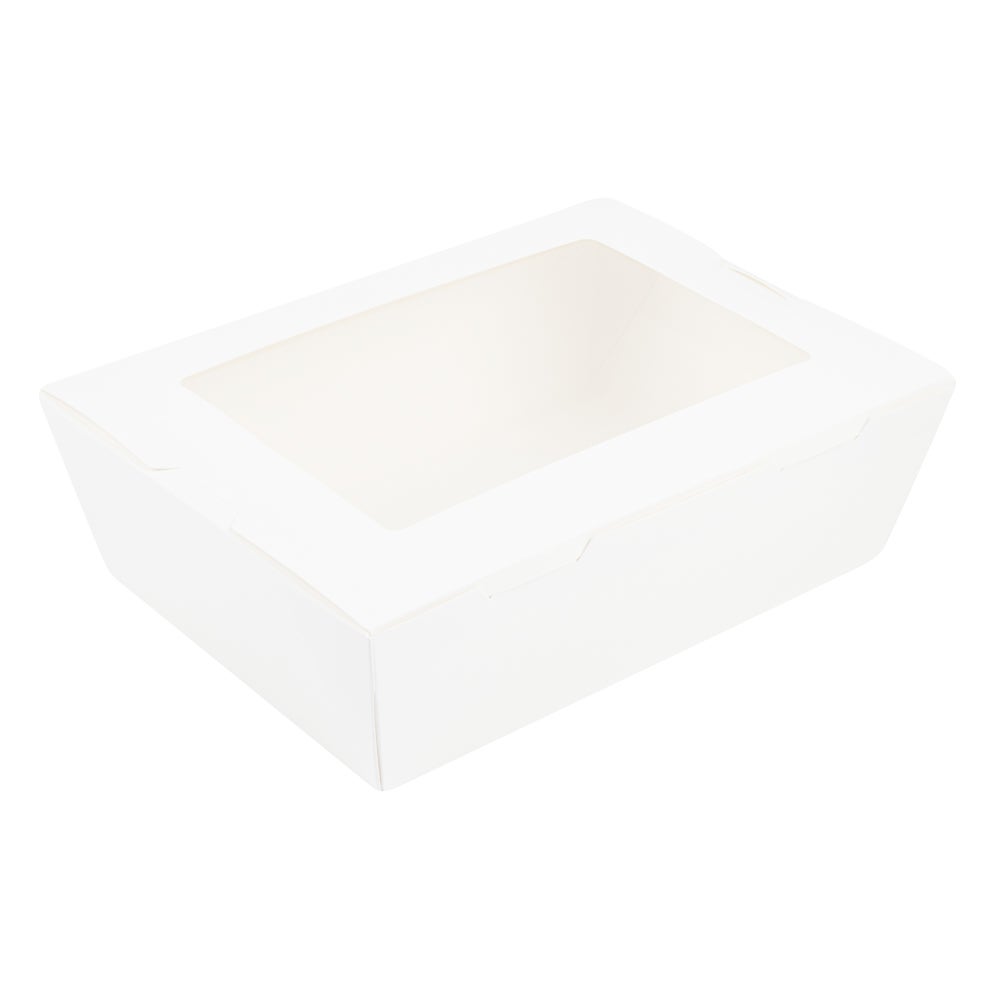 Containers, Take-Out, 71 Ounce, Paper, White, 8.75 x 6.5 x 2.5 Inch, with Hinge Lock,1 - 50 COUNT