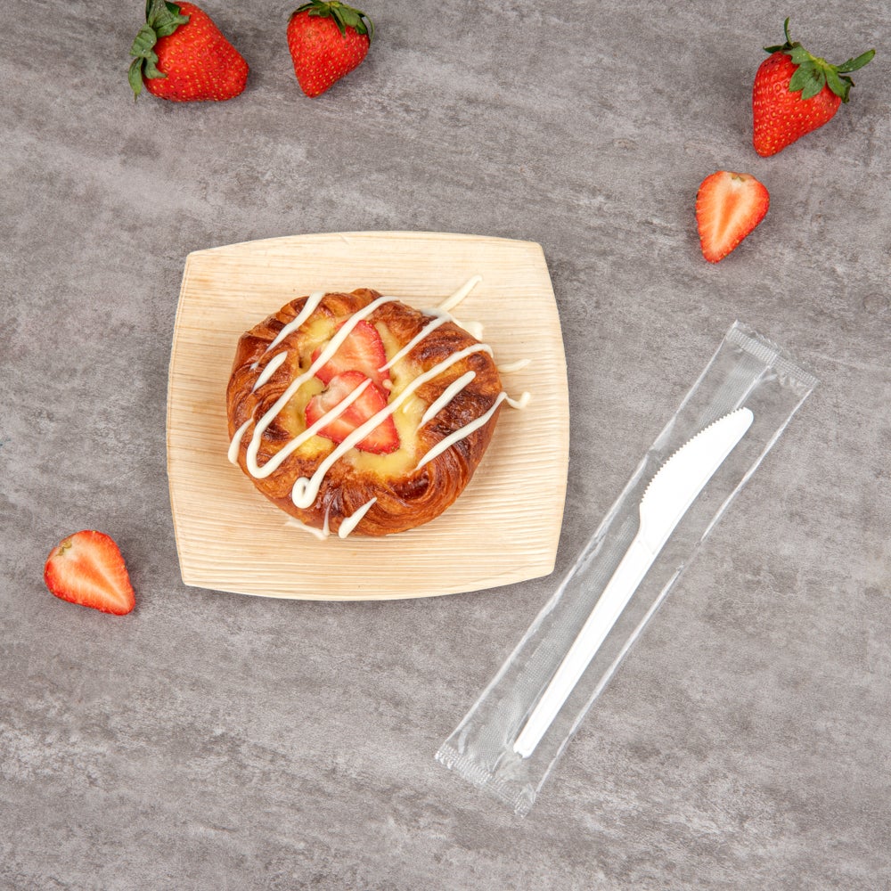 Knives, Basic Nature, Plastic, White, 6.5 Inch, Heat-Resistant, Individually-Wrapped, CPLA,1 - 50 COUNT