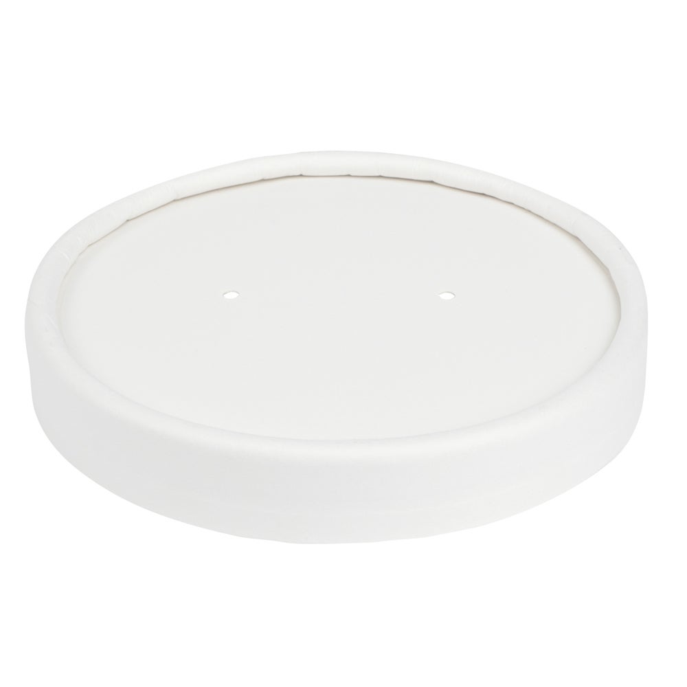 Lids, Vented, Paper, White, Round, for 8 & 12 Ounce Soup Containers,1 - 200 COUNT