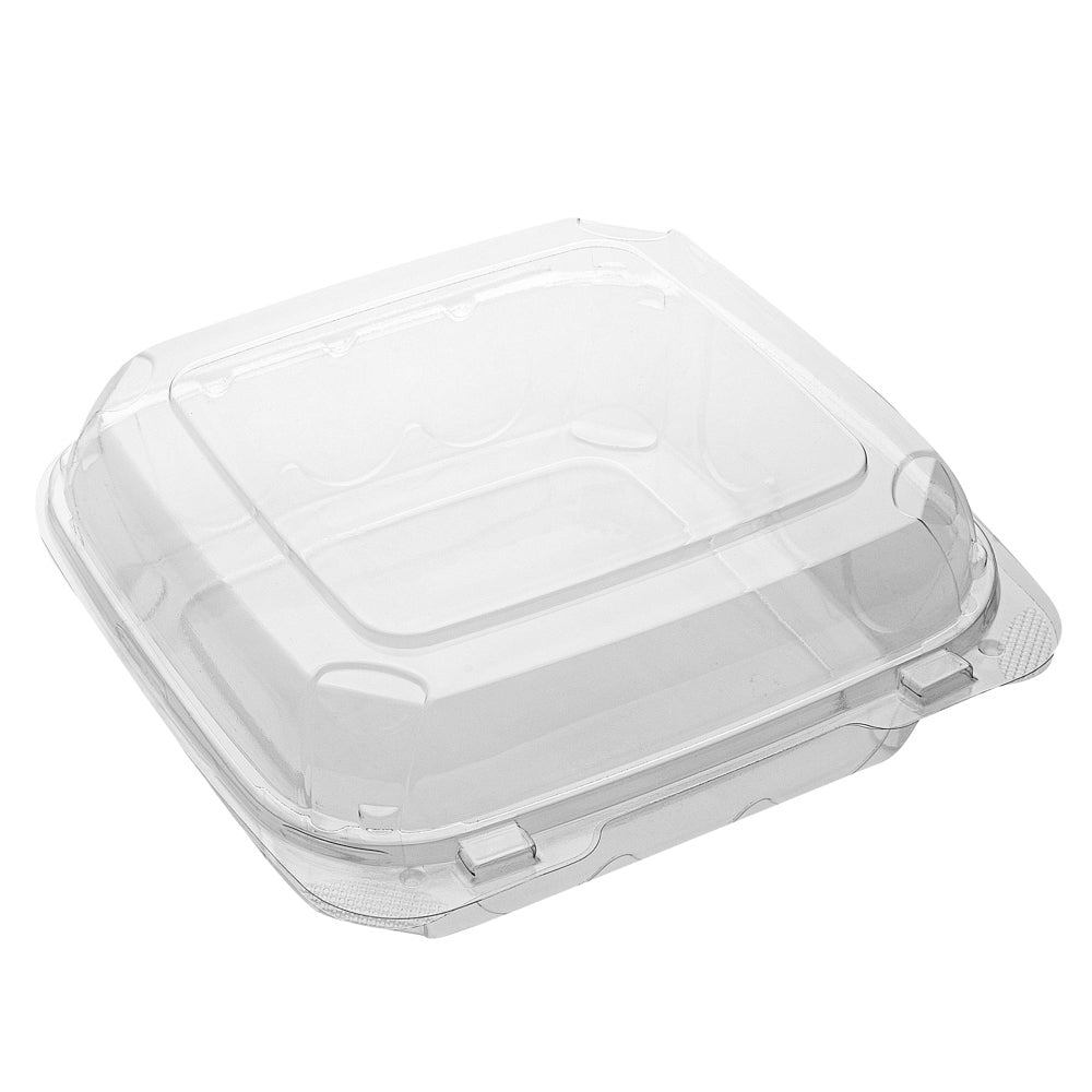 Containers, 39 Ounce, Plastic, Clear, 7.75 x 7.75 x 2.5 Inch, Clamshell, Anti-Fog,1 - 100 COUNT