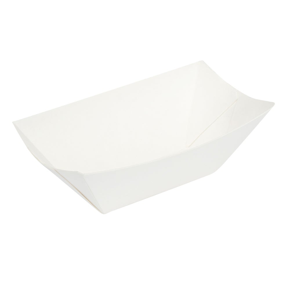 Trays, 2 x 0.75 x 1.25 Inch, Paper, White, Boat,1 - 400 COUNT