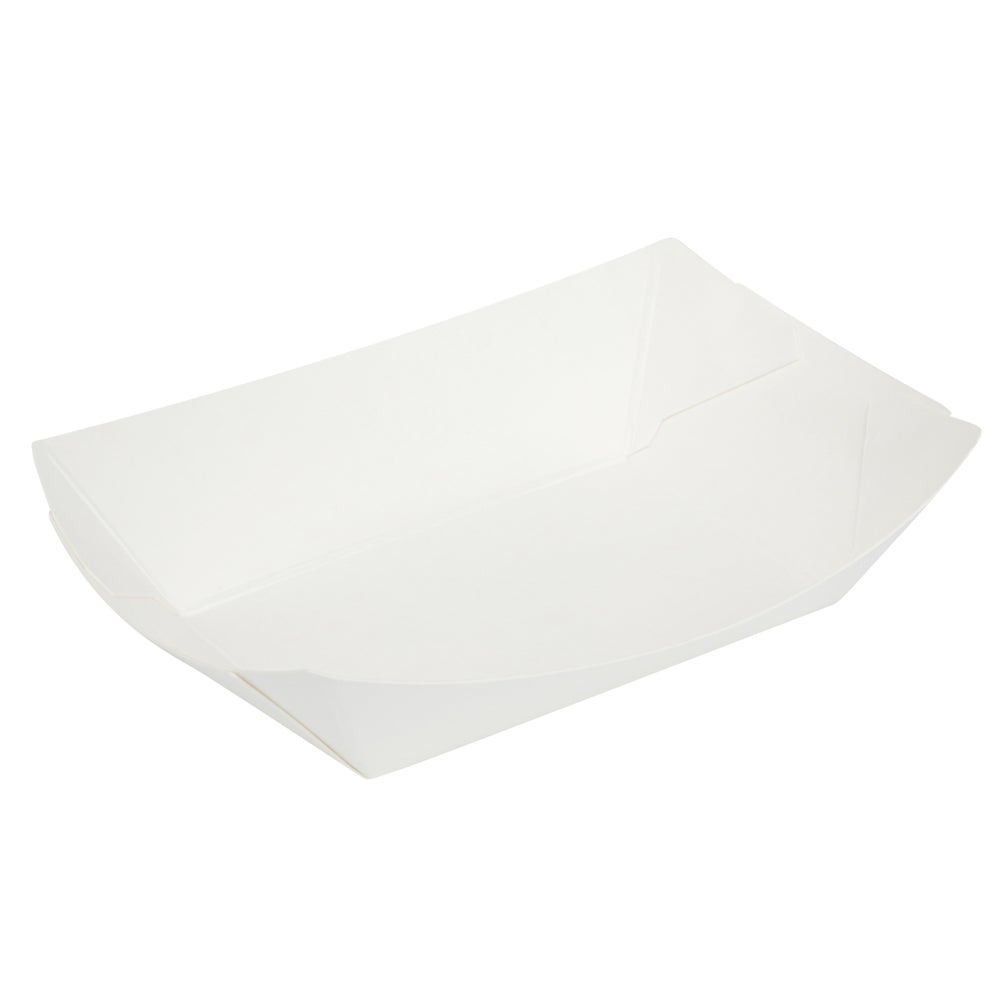 Trays, 3 x 2 x 1 Inch, Paper, White, Boat,1 - 50 COUNT