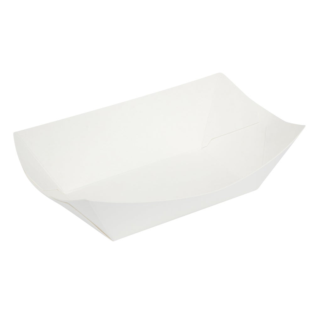 Trays, 3.25 x 2 x 1.5 Inch, Paper, White, Boat,1 - 50 COUNT