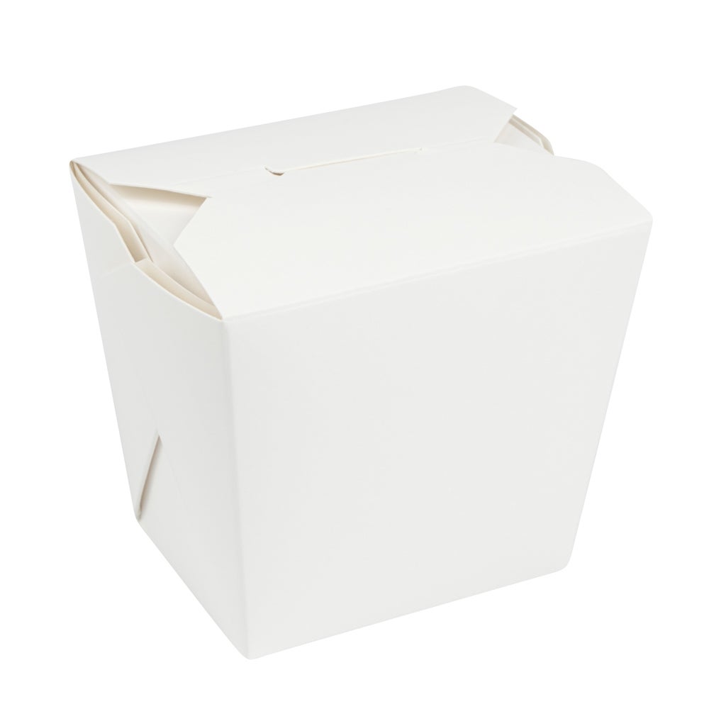 Containers, Noodle Take-Out, 16 Ounce, Paper, White, Square, 3.5 x 3 x 3.25 Inch,1 - 200 COUNT