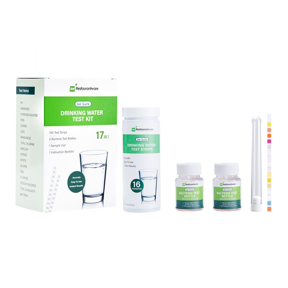 Test Strip Kits, Water Quality, with Bacterial Test Bottles/Sample Vial/Instructions,1 - 100 COUNT