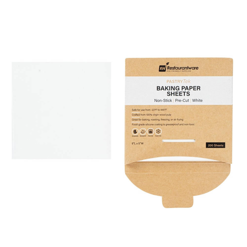 Sheets, Baking, 5 x 5 Inch, Paper, White, Silicone-Coated, Pre-Cut,1 - 1000 COUNT