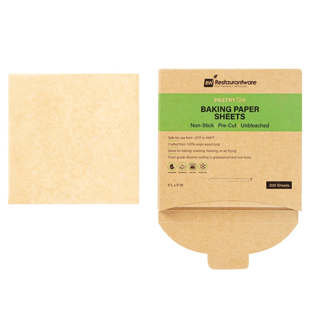 Sheets, Baking, 5 x 5 Inch, Paper, White, Silicone-Coated, Pre-Cut,1 - 1000 COUNT
