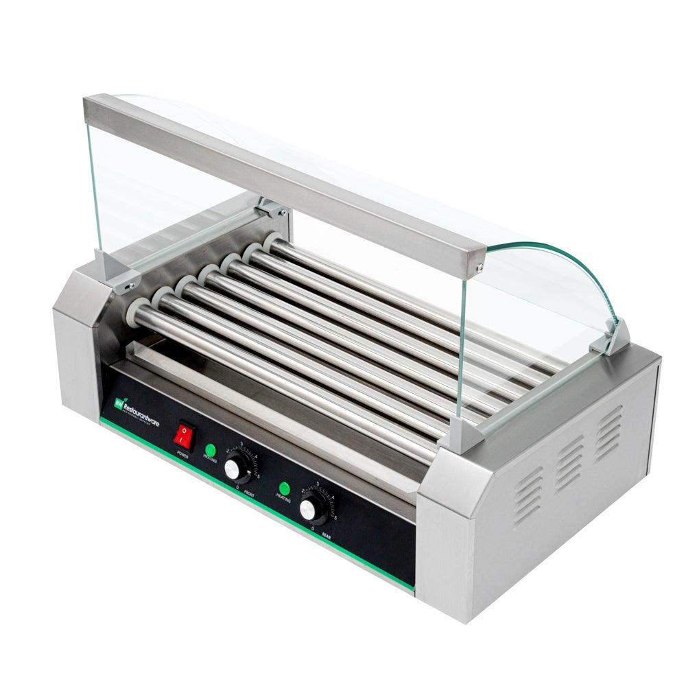 Warmer, Roller Grill, Stainless Steel, Fits 18-Hot Dogs, with Sneeze-Guard,1 - 1 EACH