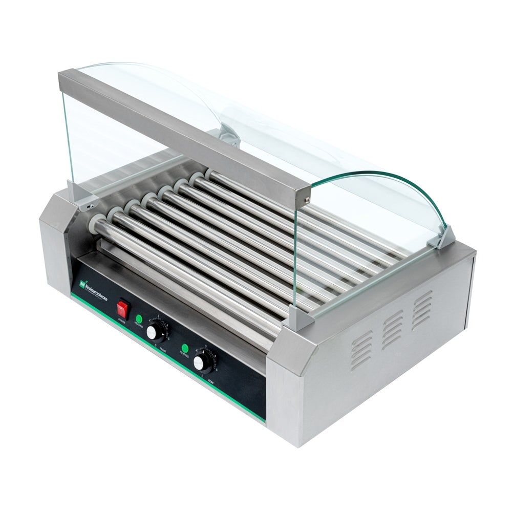 Warmer, Roller Grill, Stainless Steel, Fits 24-Hot Dogs, with Sneeze-Guard,1 - 1 EACH