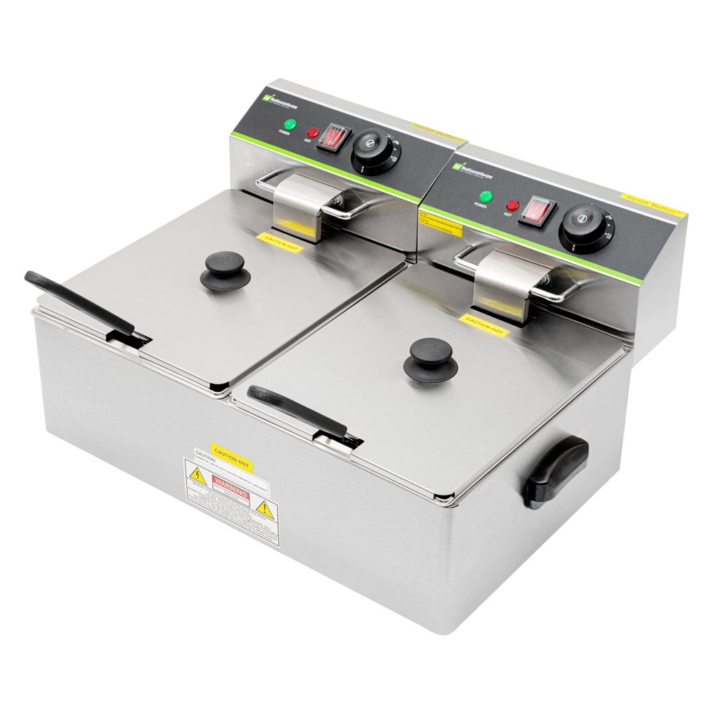 Deep Fryer, Dual-Tank, 10 Pound, Countertop, Stainless Steel, 120 Volt,1 - 1 EACH