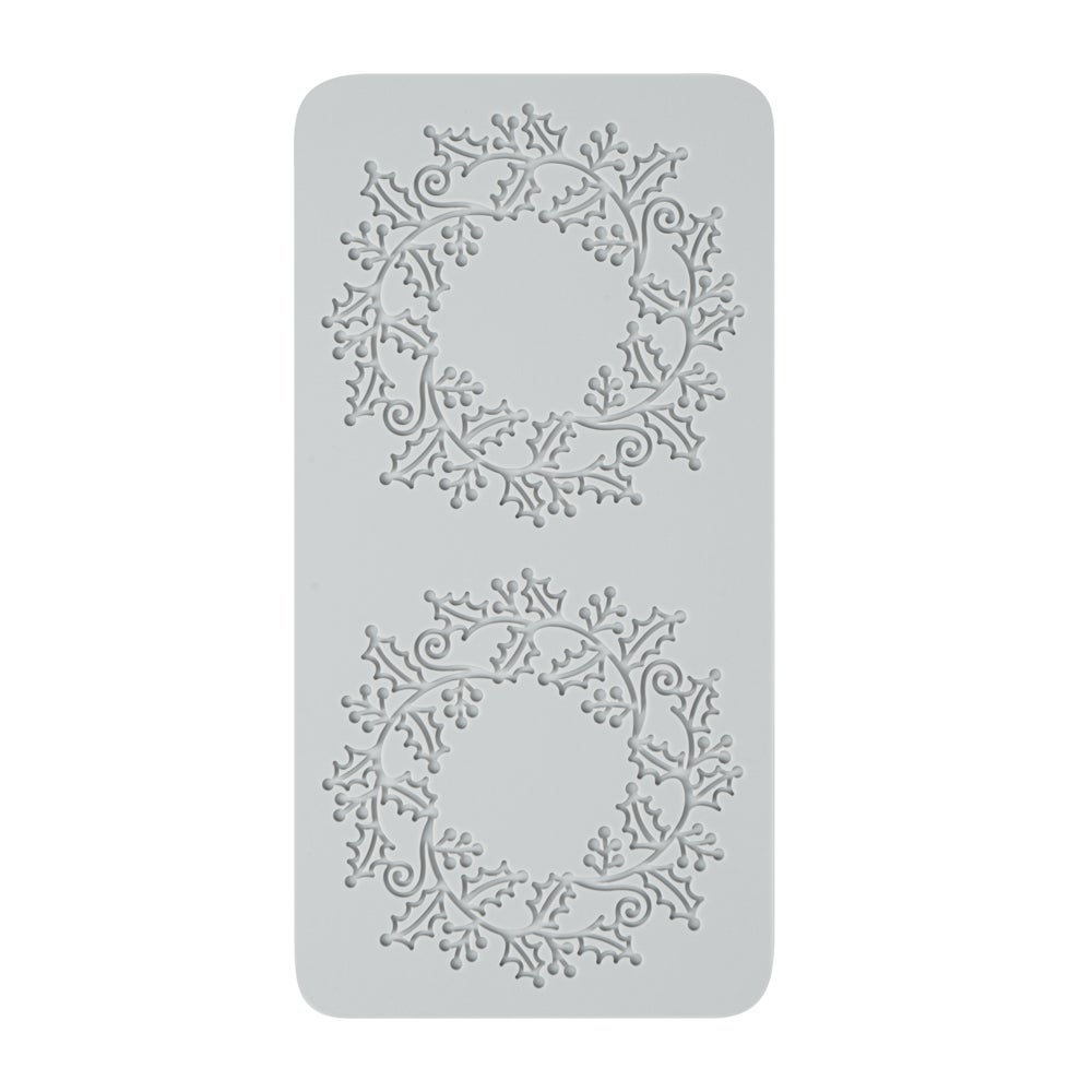 Mat, Fondant Impression, 10.60 x 5.30 Inch, Autumn Leaf Halo, Silicone, Gray,1 - 1 EACH