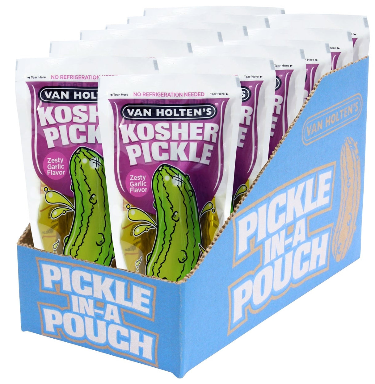 Pickles, Whole, Garlic, Jumbo, Individually Wrapped,12 - 1 COUNT