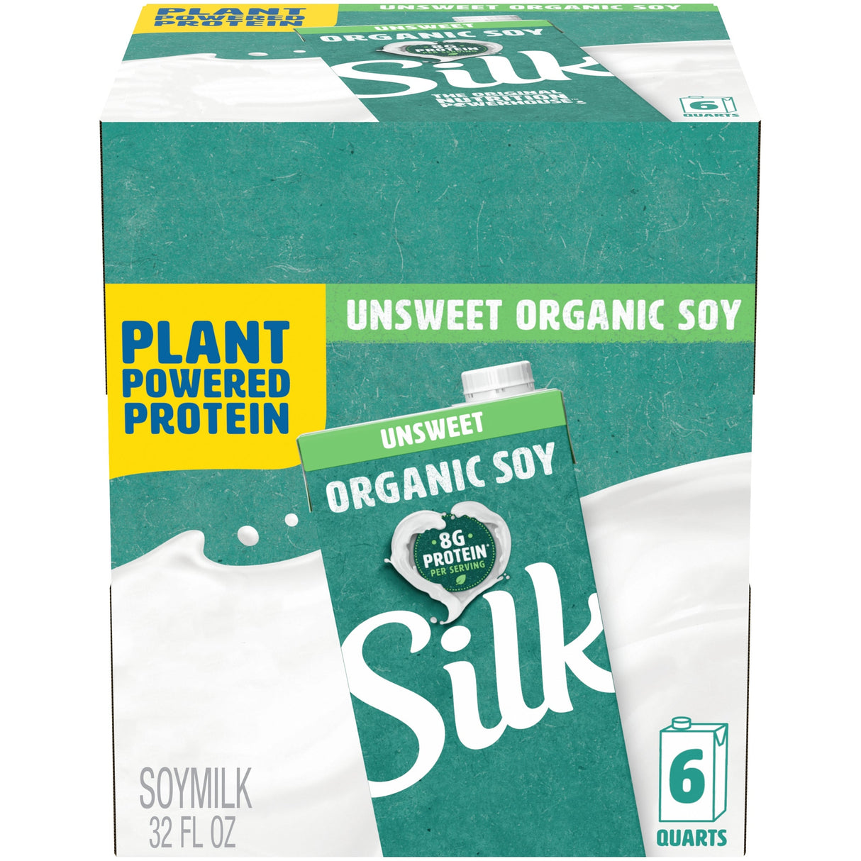 Milk, Soy, Unsweetened, Shelf-Stable,6 - 32 FLUID