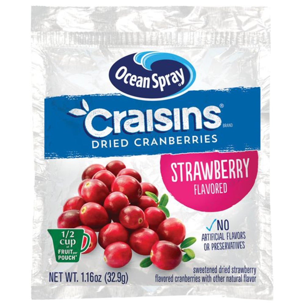 Cranberries, Strawberry-Flavored, Dried, Shelf-Stable,200 - 1.16 OUNCE