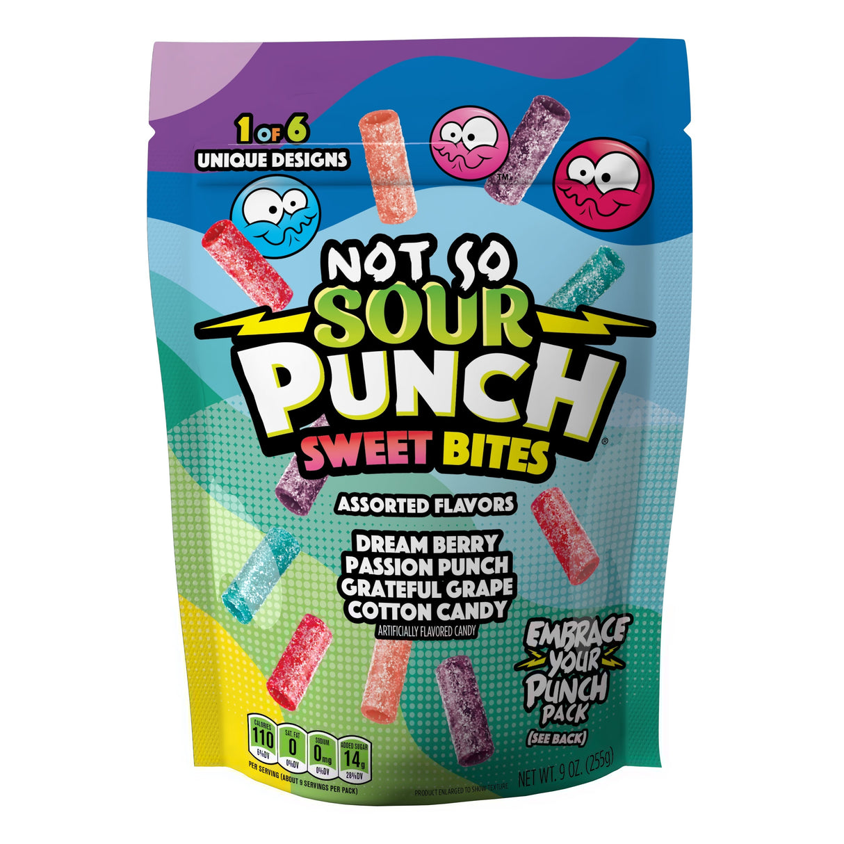 Candy Bites, Assorted, Dream Berry/Passion Punch/Grateful Grape/Cotton Candy, Resealable Bag,12 - 9 OUNCE