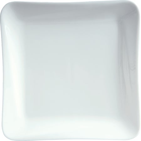 Plates, Porcelain, 7.75 Inch, Classic White, Square Slant,4 - 6 COUNT