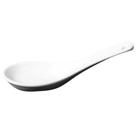 Spoons, Porcelain, Classic White, 5.75 Inch, with Hole,6 - 60 COUNT