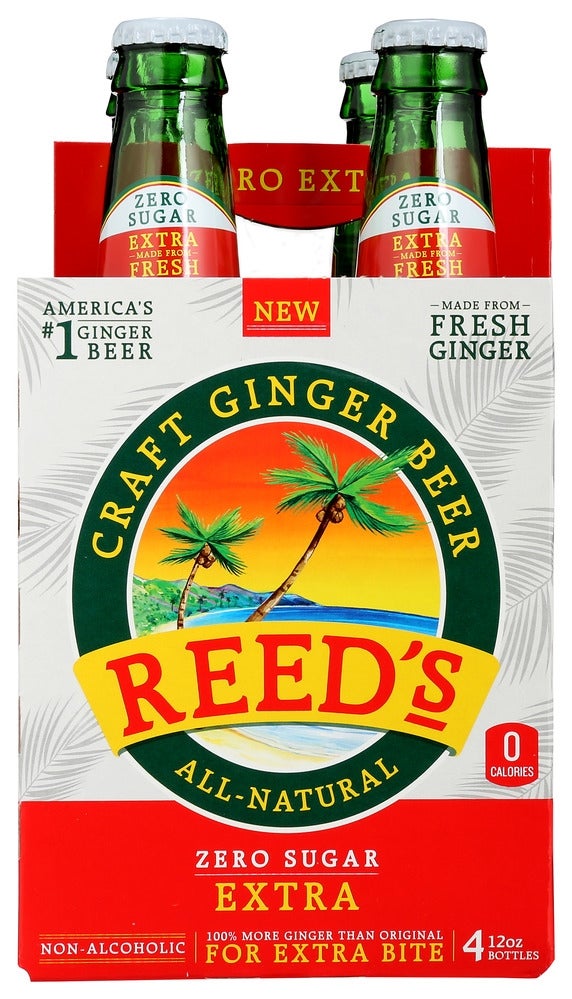 Soft Drink, Ginger Beer, Zero Sugar, Single-Serve, Glass,24 - 12 FLUID