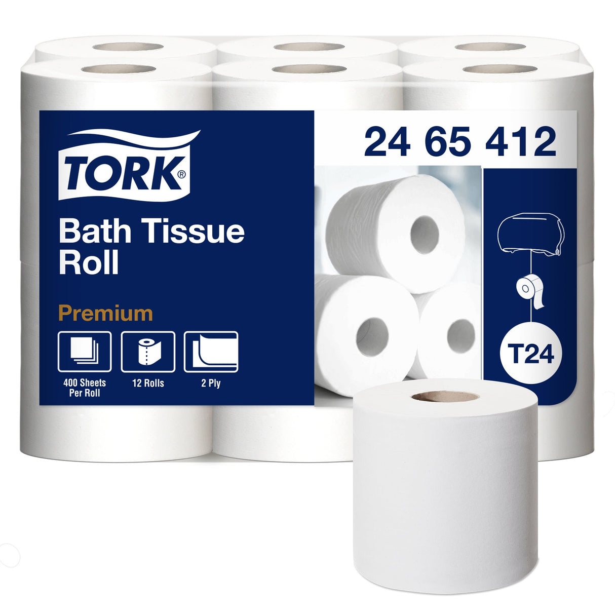 Tissue, Bath, 2-Ply, White, 4.10 x 4 Inch,4 - 12 COUNT