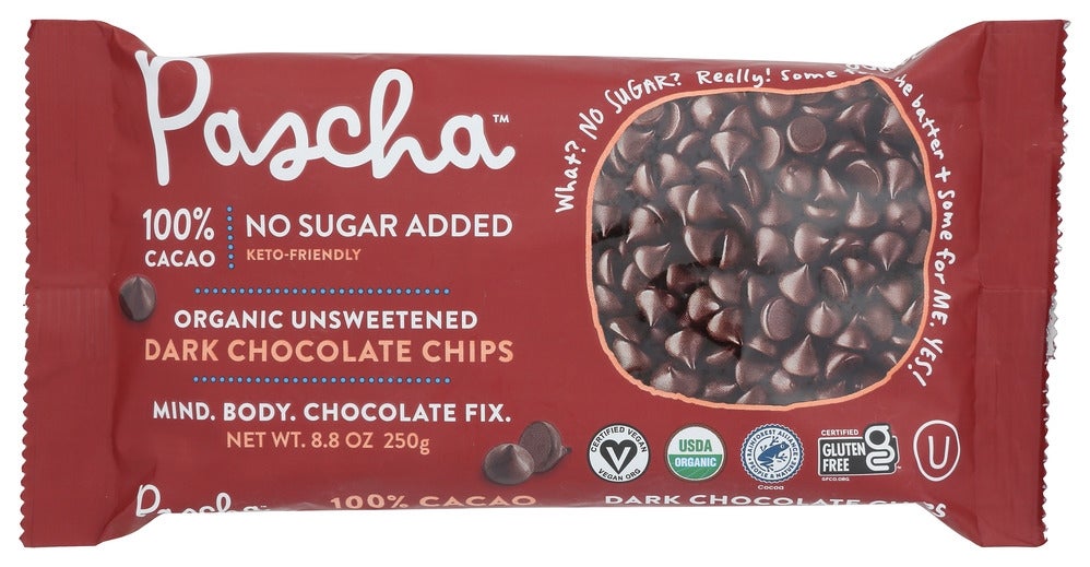 Baking Chips, Dark Chocolate, 100% Cacao, No Sugar Added,6 - 8.8 OUNCE