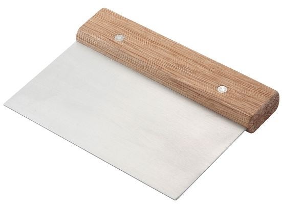 Scraper, Dough, Stainless Steel, with Wood Handle,1 - 1 EACH