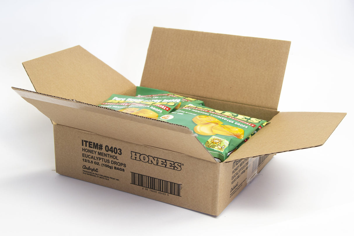 Cough Drops, Honey/Menthol/Eucalyptus, with Liquid Honey Inside, Individually-Wrapped,12 - 20 COUNT
