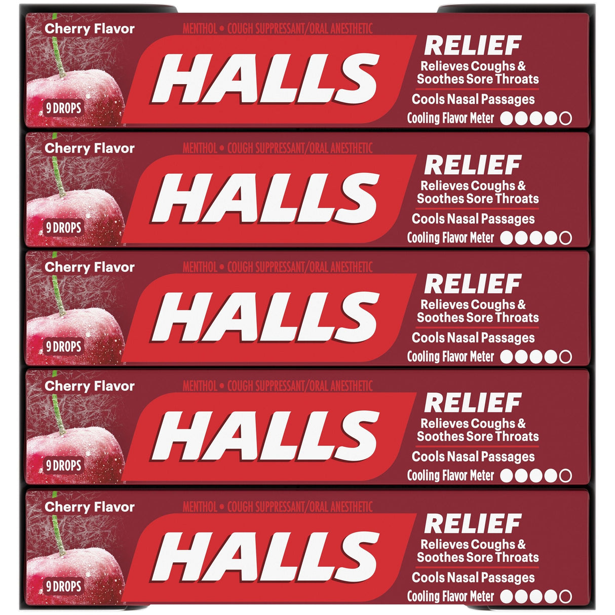Cough Drops, with Menthol, Cherry, Individually-Wrapped,480 - 9 COUNT