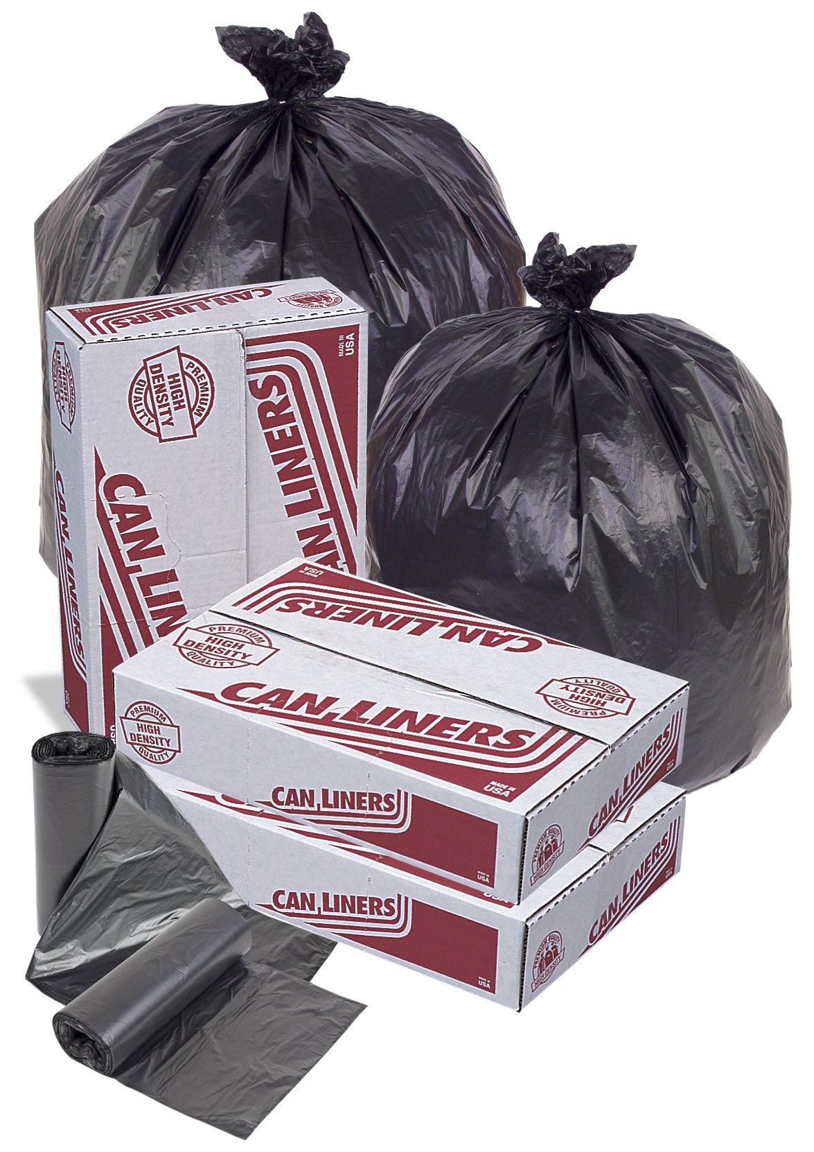 Can Liners, 55 Gallon, Black, 22 Micron, 36 x 60 Inch,10 - 15 COUNT