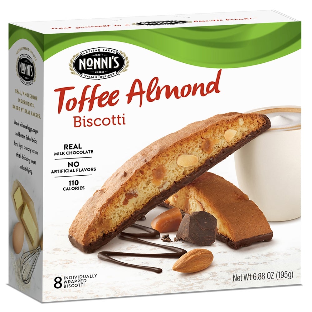 Biscotti, Toffee Almond, Individually-Wrapped, Shelf-Stable,6 - 6.88 OUNCE