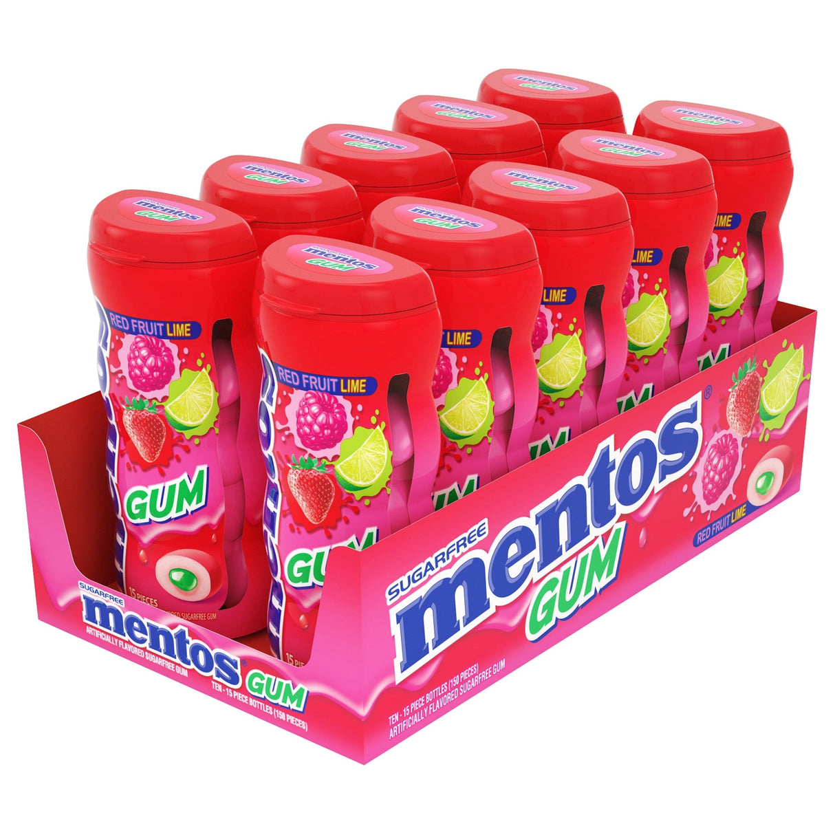 Gum, Red Fruit & Lime, Sugar Free, Bottle,120 - 15 COUNT