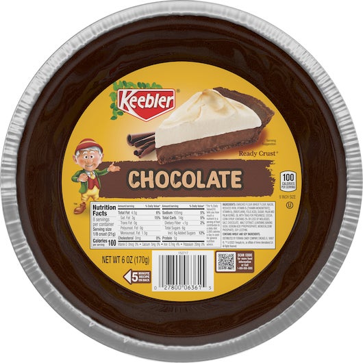 Crusts, Pie, Chocolate, Ready-to-Use, Shelf-Stable,12 - 6 OUNCE