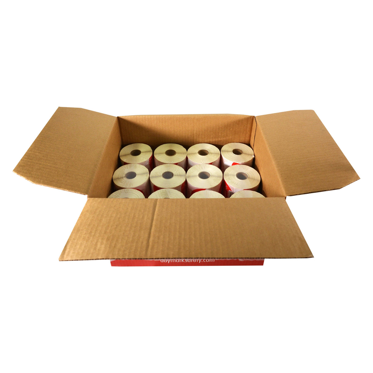 Labels, 3 Inch, Permanent, White & Red, Round,24 - 500 COUNT