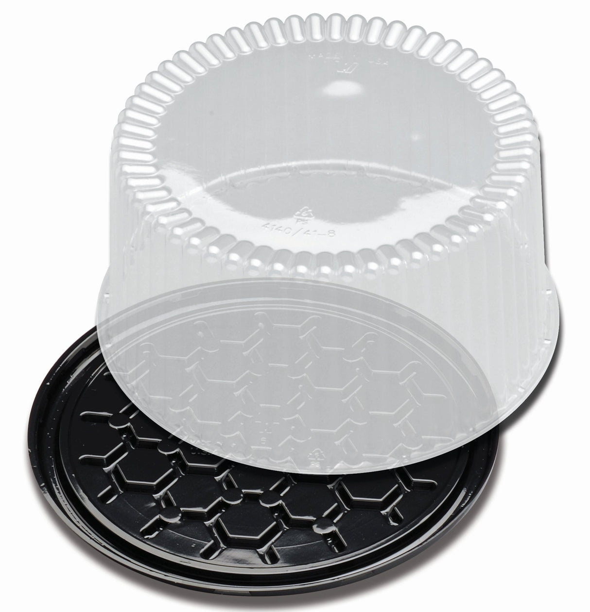 Containers, Cake, 9 Inch, Plastic, Black, with Clear High Dome lid,2 - 40 COUNT