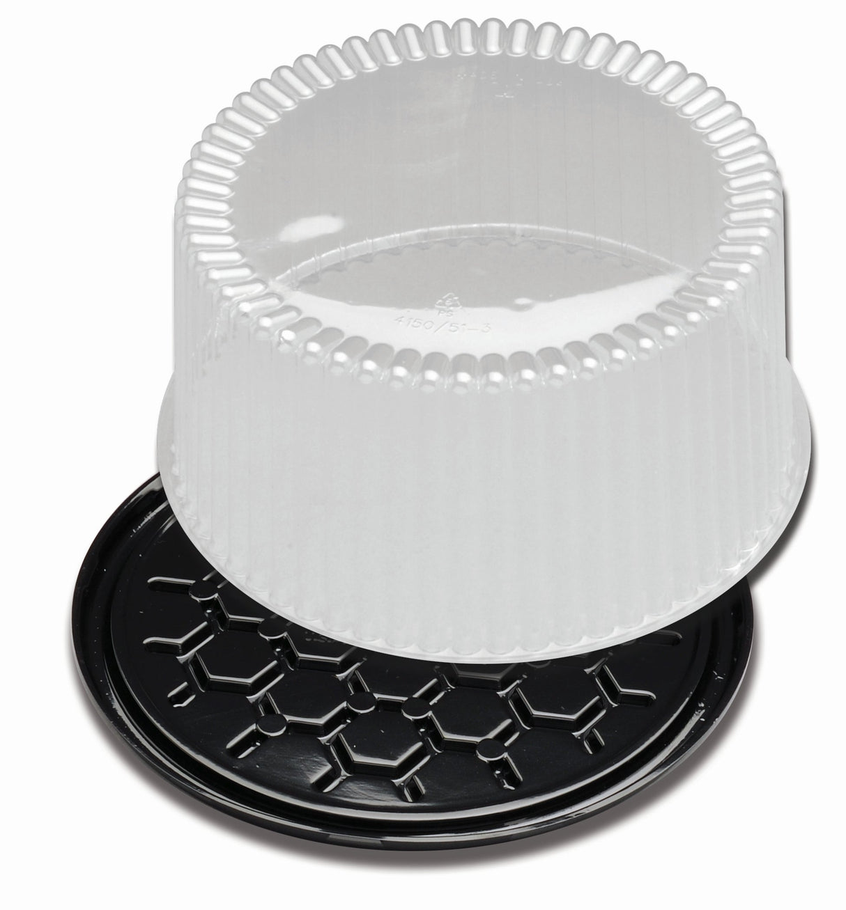 Containers, Cake, 10 Inch, Plastic, Black, with Clear High Dome lid,2 - 40 COUNT