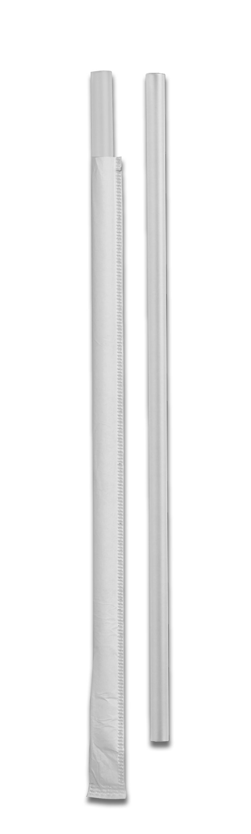 Straws, Jumbo, 7.75 Inch, Plastic, Translucent, Paper Wrapped,10 - 500 COUNT