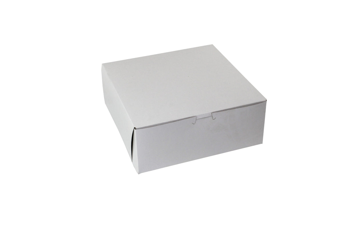 Boxes, Bakery, 10 x 10 x 4 Inch, White, Corner Lock,100 - 1 EACH