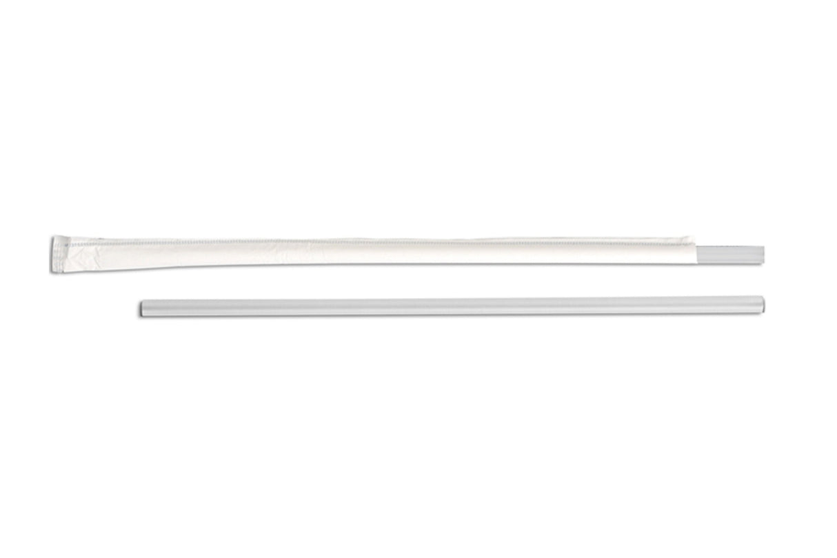 Straws, Jumbo, 10.25 Inch, Plastic, Translucent, Paper Wrapped,4 - 500 COUNT