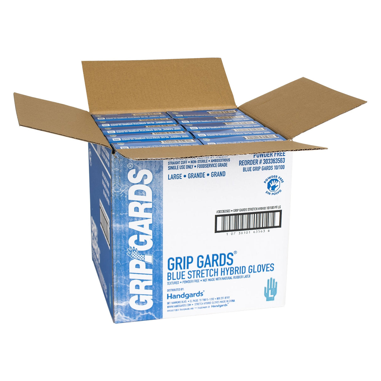Gloves, Hybrid, Large, Powder-Free, Blue,10 - 100 COUNT