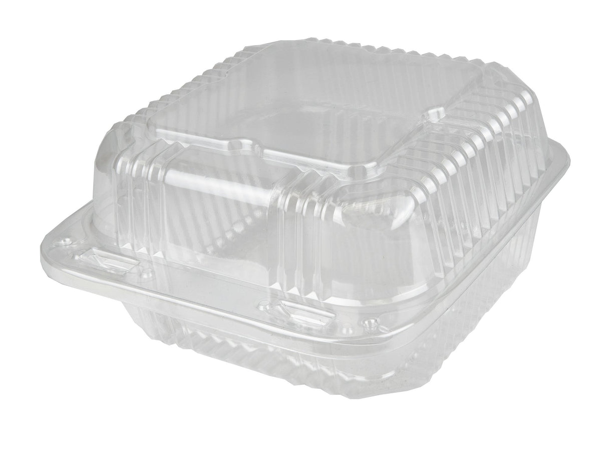 Containers, 6 x 6 Inch, Plastic, Clear, Square, Hinged,500 - 1 EACH
