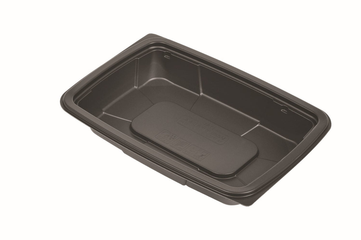 Containers, Entree, 32 Ounce, Plastic, Black, 10.25 Inch, Rectangular,4 - 60 COUNT