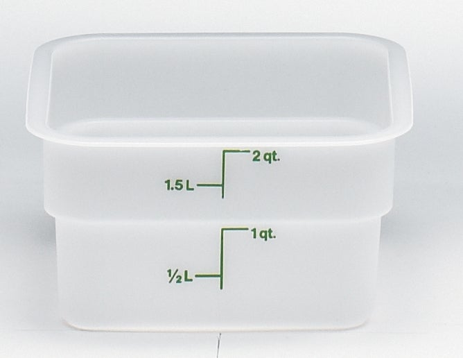 Container, 2 Quart, Plastic, White, Square, Polyethylene,1 - 1 COUNT