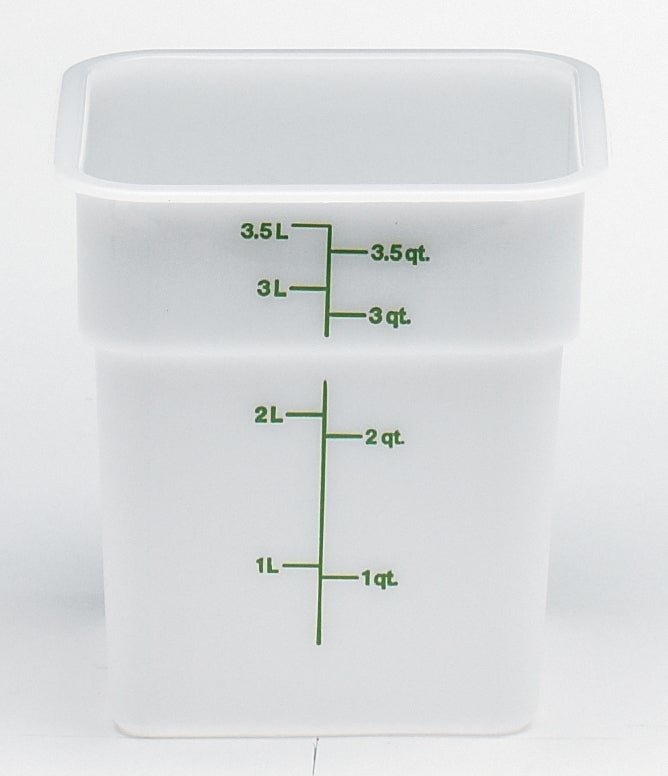 Container, 4 Quart, Plastic, White, Square, Polyethylene,1 - 1 COUNT