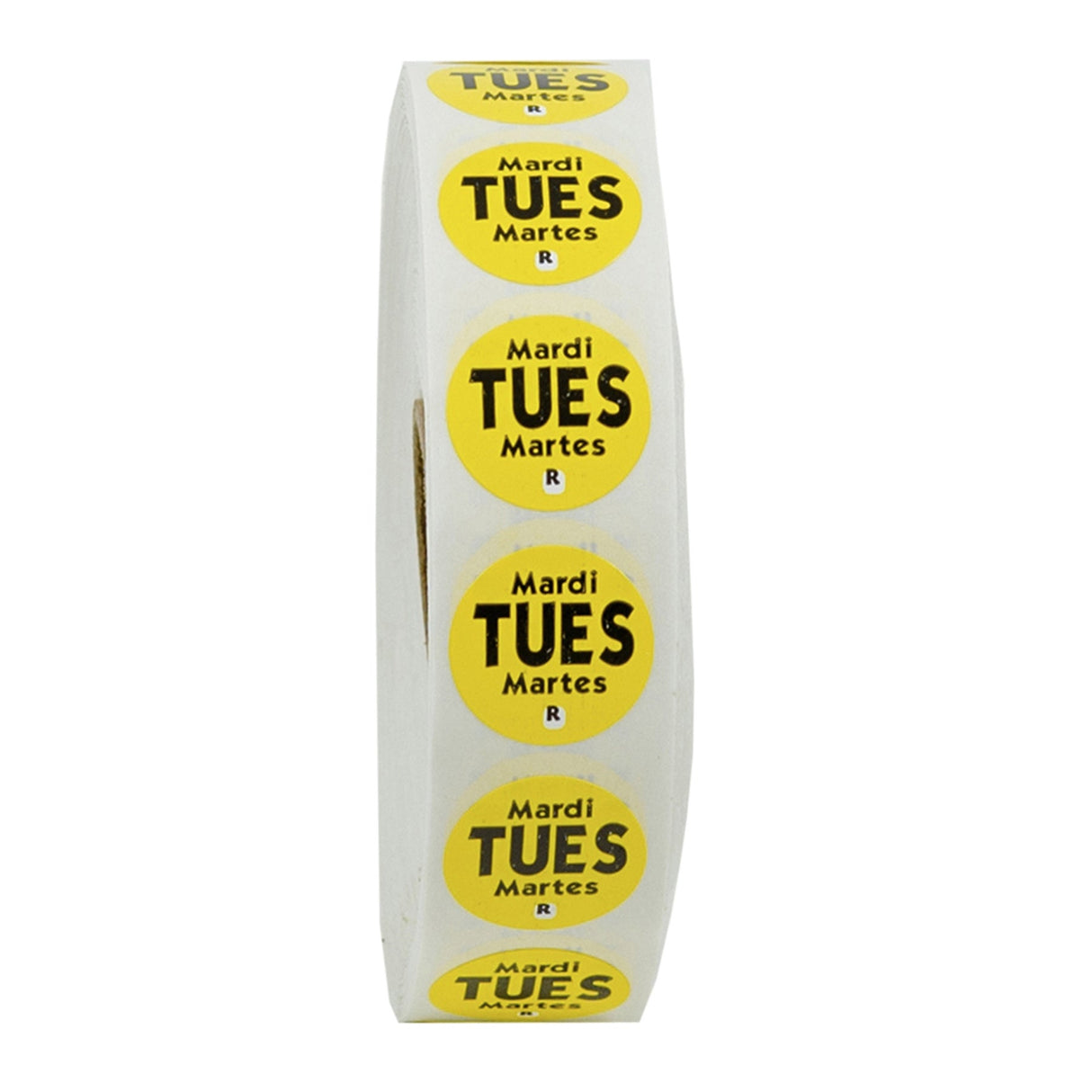 Labels, Tuesday, 0.75 Inch, Removable, Yellow, Circle, Trilingual,1 - 2000 COUNT