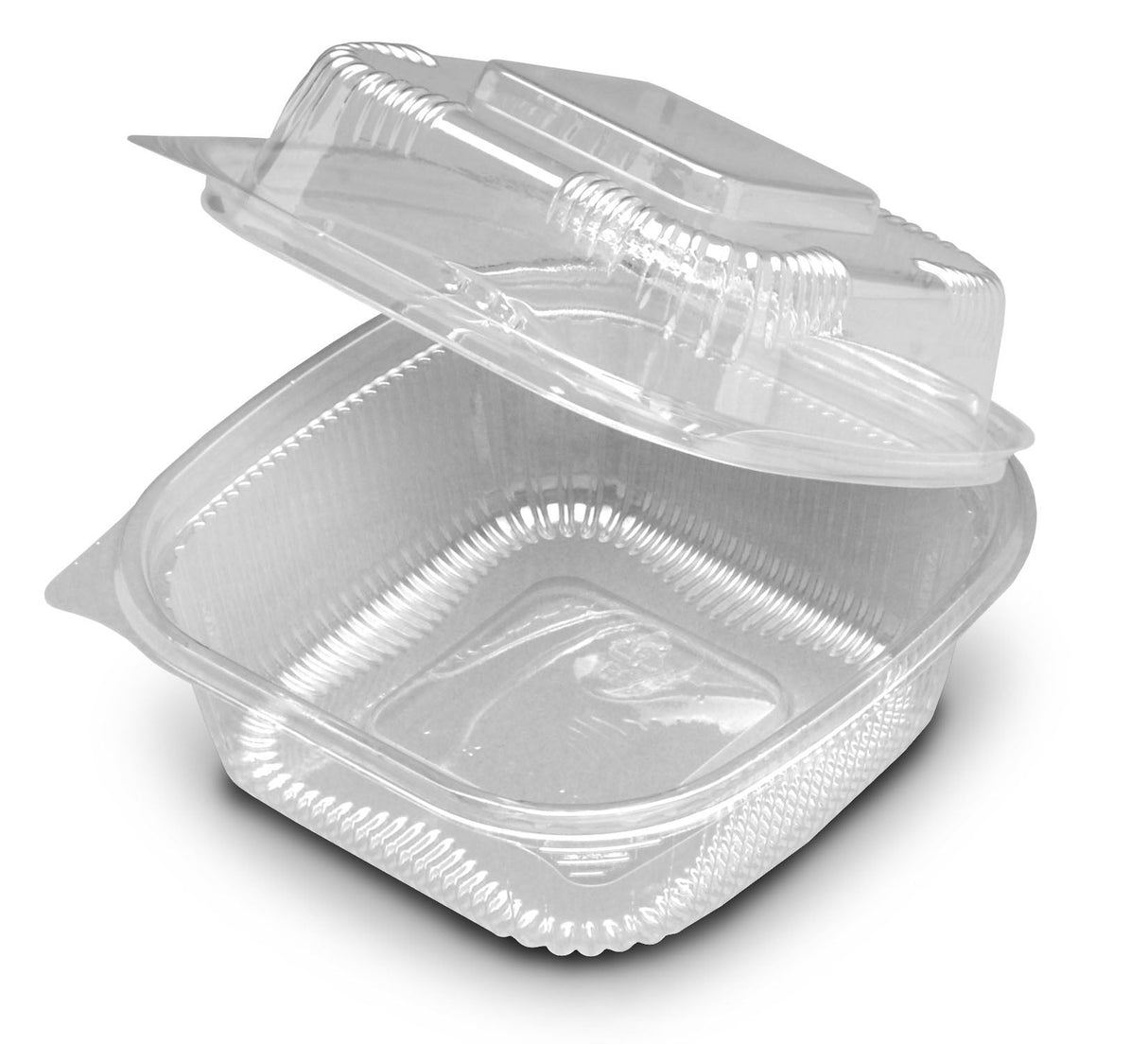 Containers, 6 Inch, Plastic, Clear, Hinged,250 - 1 EACH
