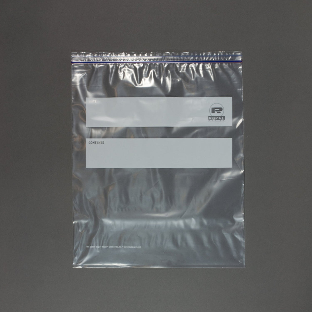 Bags, Reclosable, 2 Gallon, Plastic, Clear, with Write-On Label, Double Zipper,100 - 1 EACH