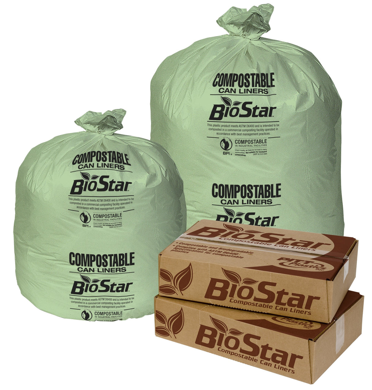 Can Liners, 33 Gallon, Green, with Black Print, 1 Mil, 33 x 39 Inch,10 - 10 COUNT